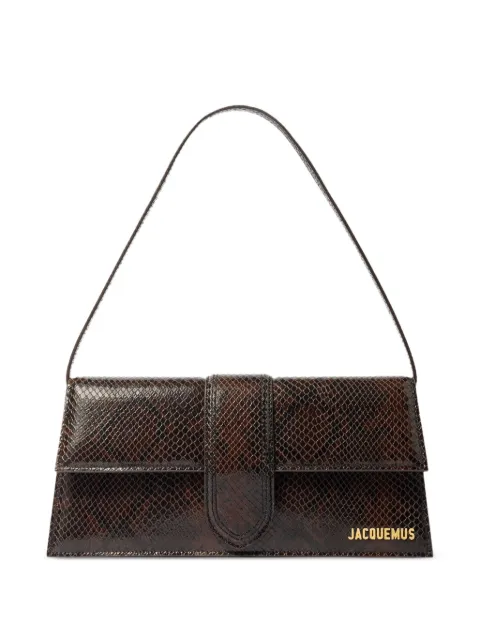Jacquemus Le Chouchou snakeskin leather flap shoulder bag