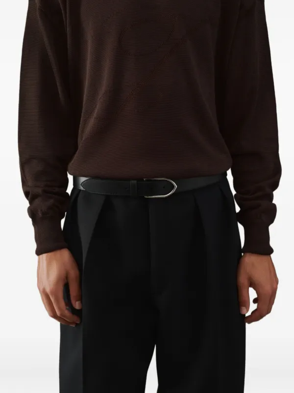 Jacquemus The Bambino engraved-buckle Leather Belt | Black  display picture 3