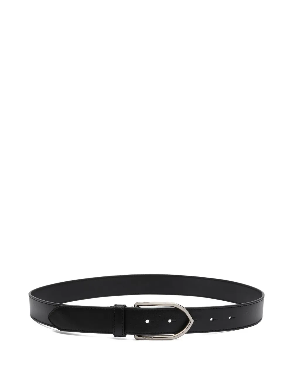 Jacquemus The Bambino Engraved-buckle Leather Belt In Black