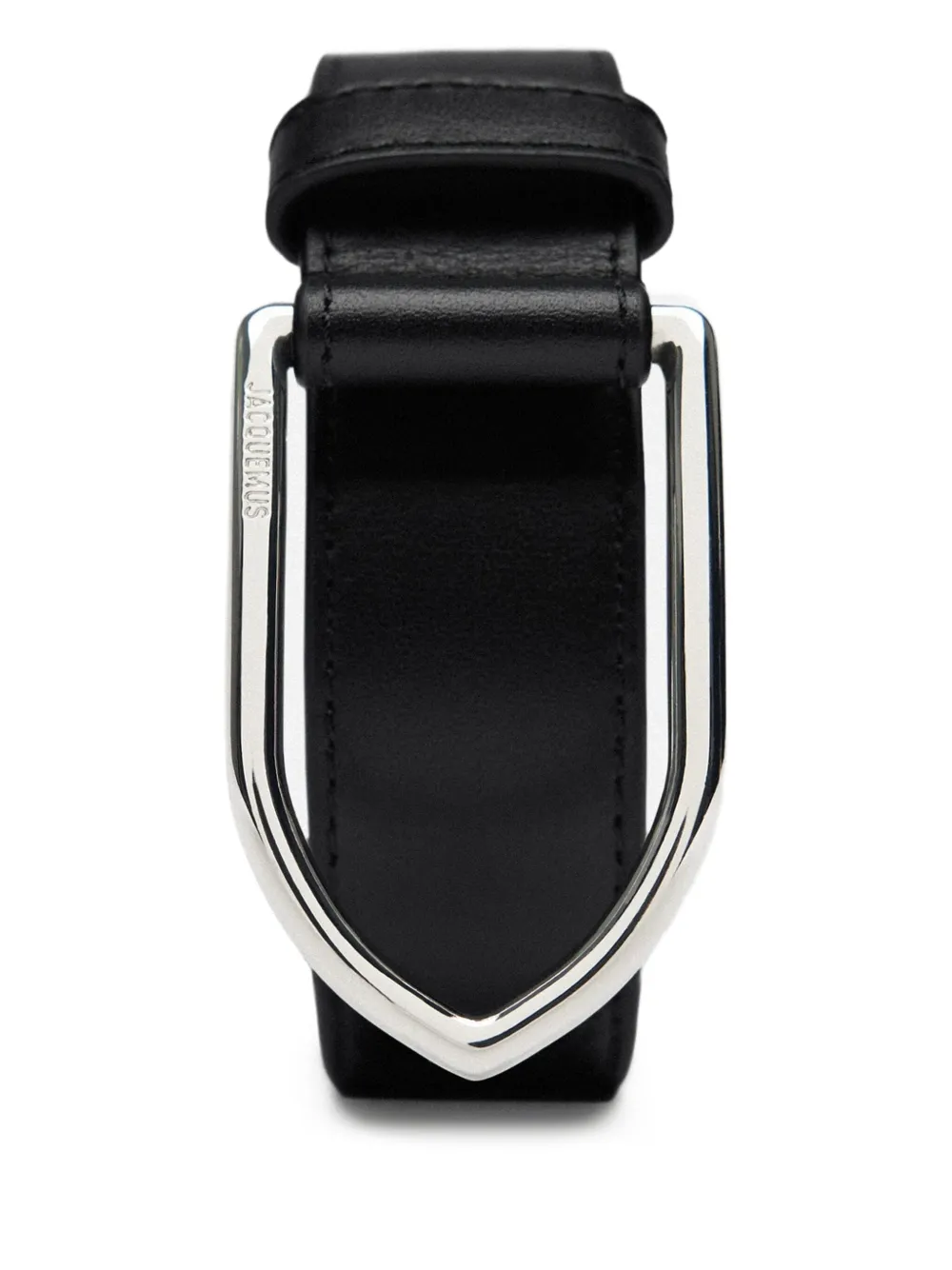Jacquemus The Bambino engraved-buckle leather belt - Zwart