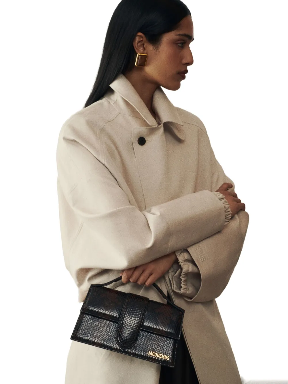 Jacquemus La Casa Leather Flap Tote Bag In Black