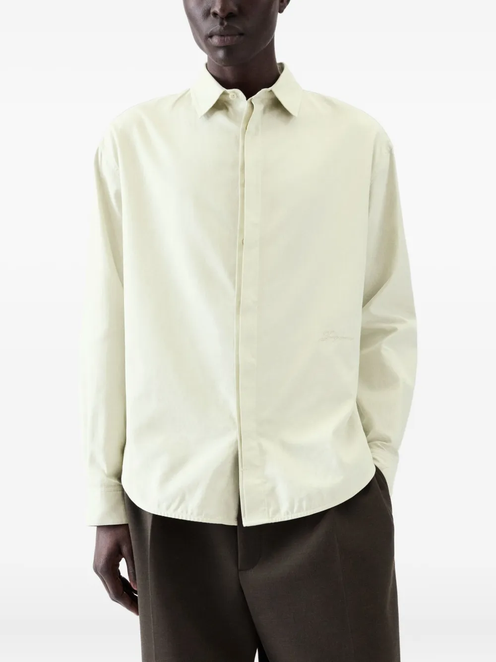 Jacquemus Simon Long-sleeved Shirt In Gray