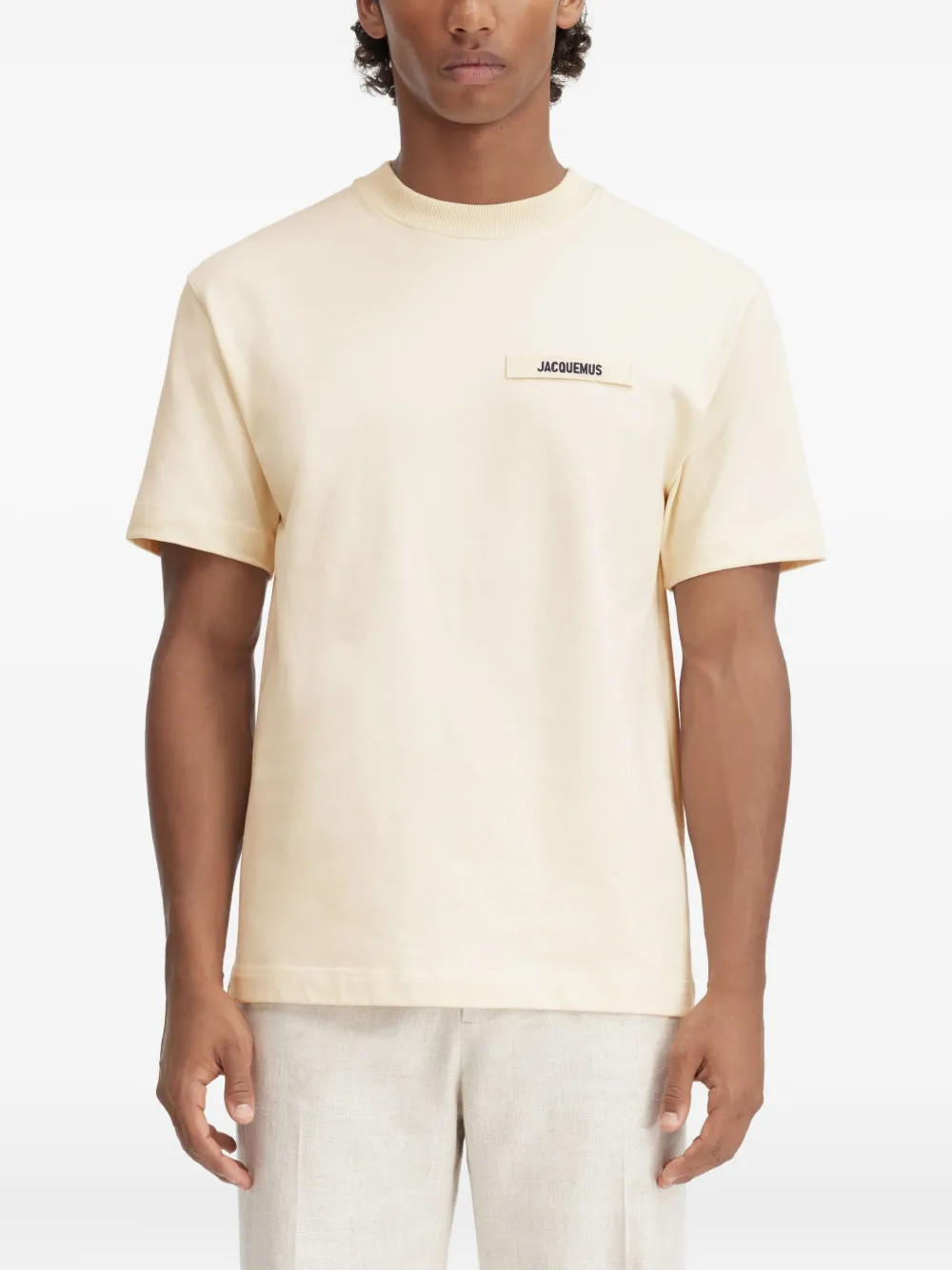 Jacquemus T-shirt met logopatch Beige
