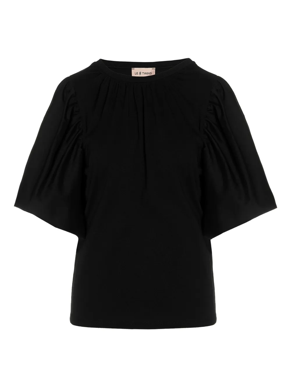 LE TWINS T-shirt met pofmouwen Zwart