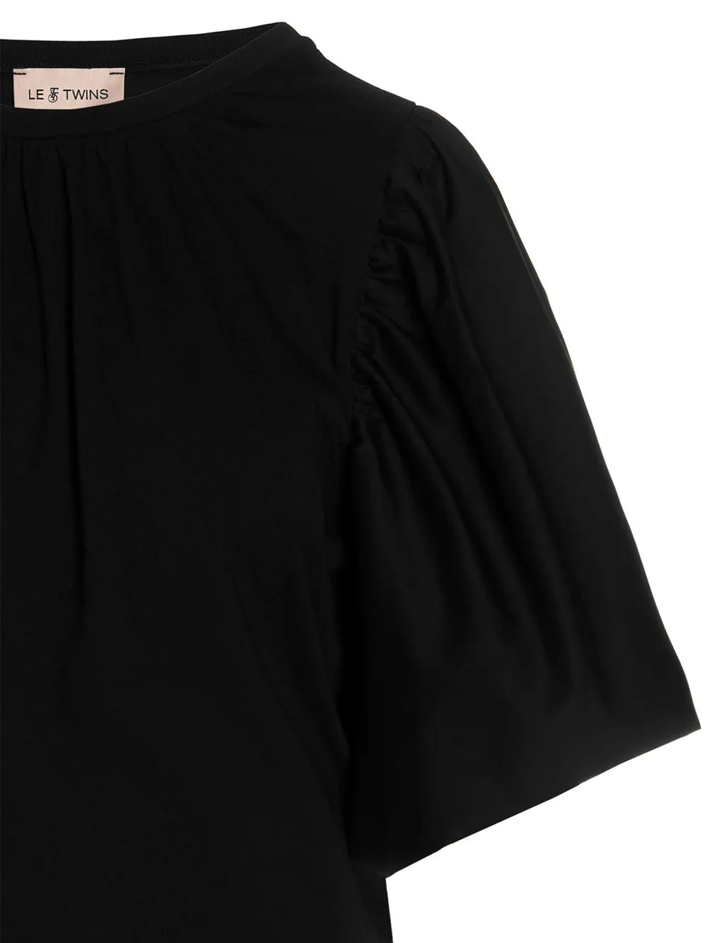 LE TWINS T-shirt met pofmouwen Zwart