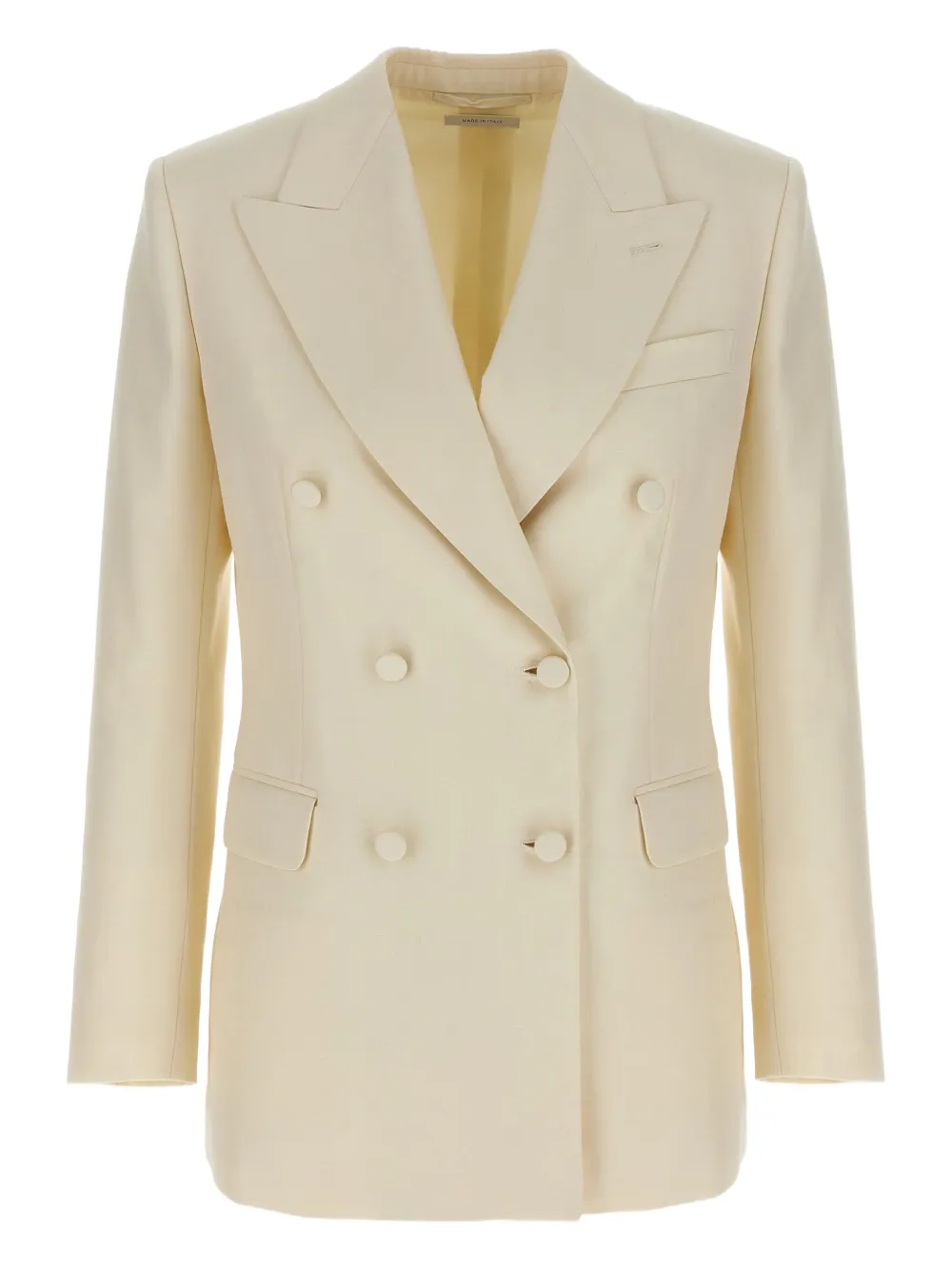 Brioni Flavia double-breasted peak-lapel blazer Beige