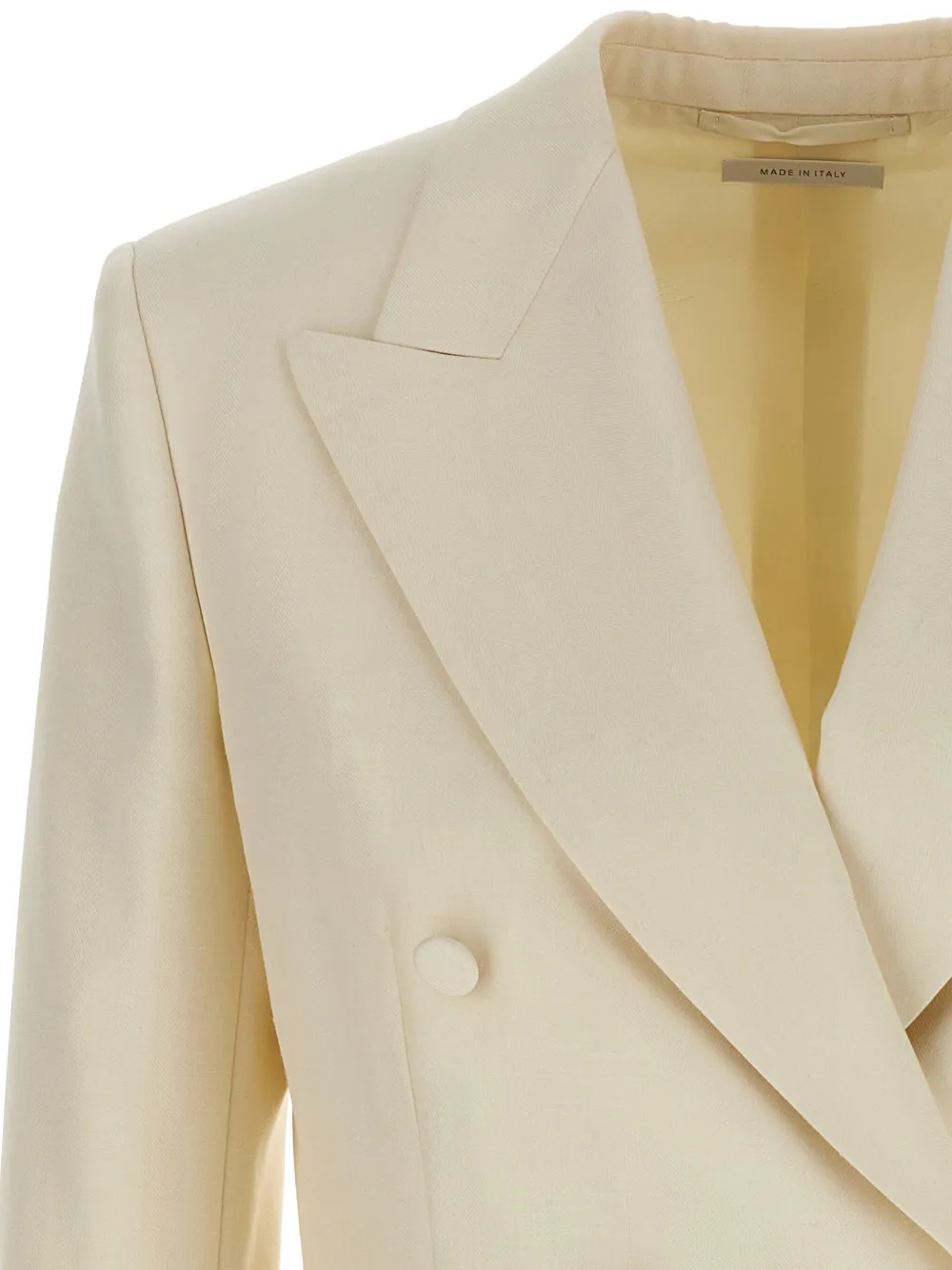 Brioni Flavia double-breasted peak-lapel blazer Beige