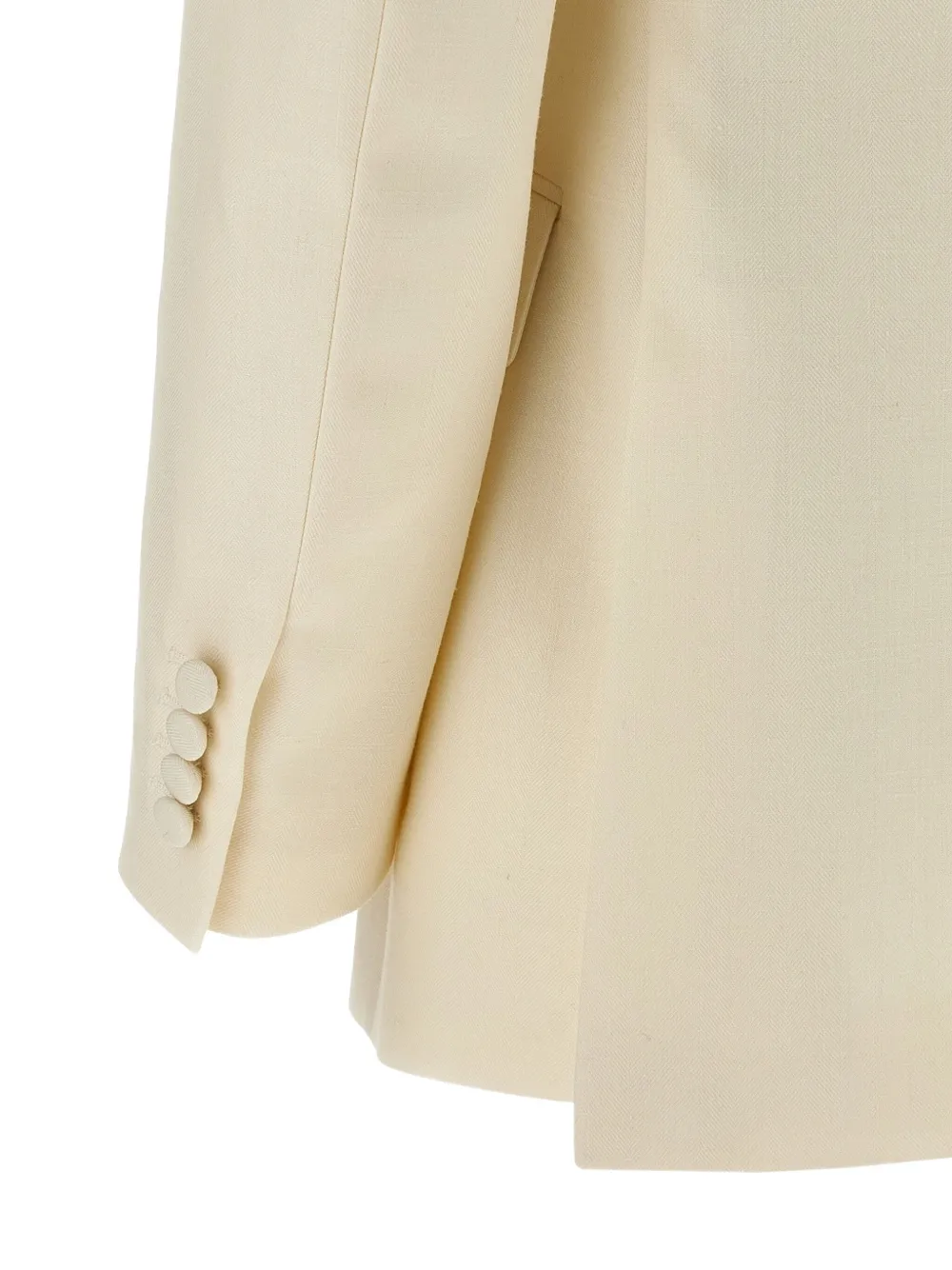 Brioni Flavia double-breasted peak-lapel blazer Beige