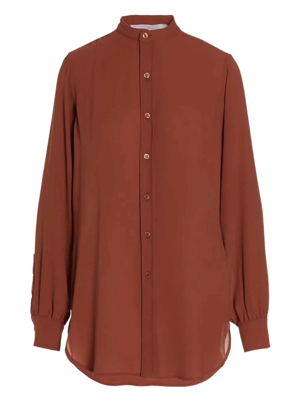 OMBRA MILANO button-fastening rounded-hem shirt | Orange | Image 1