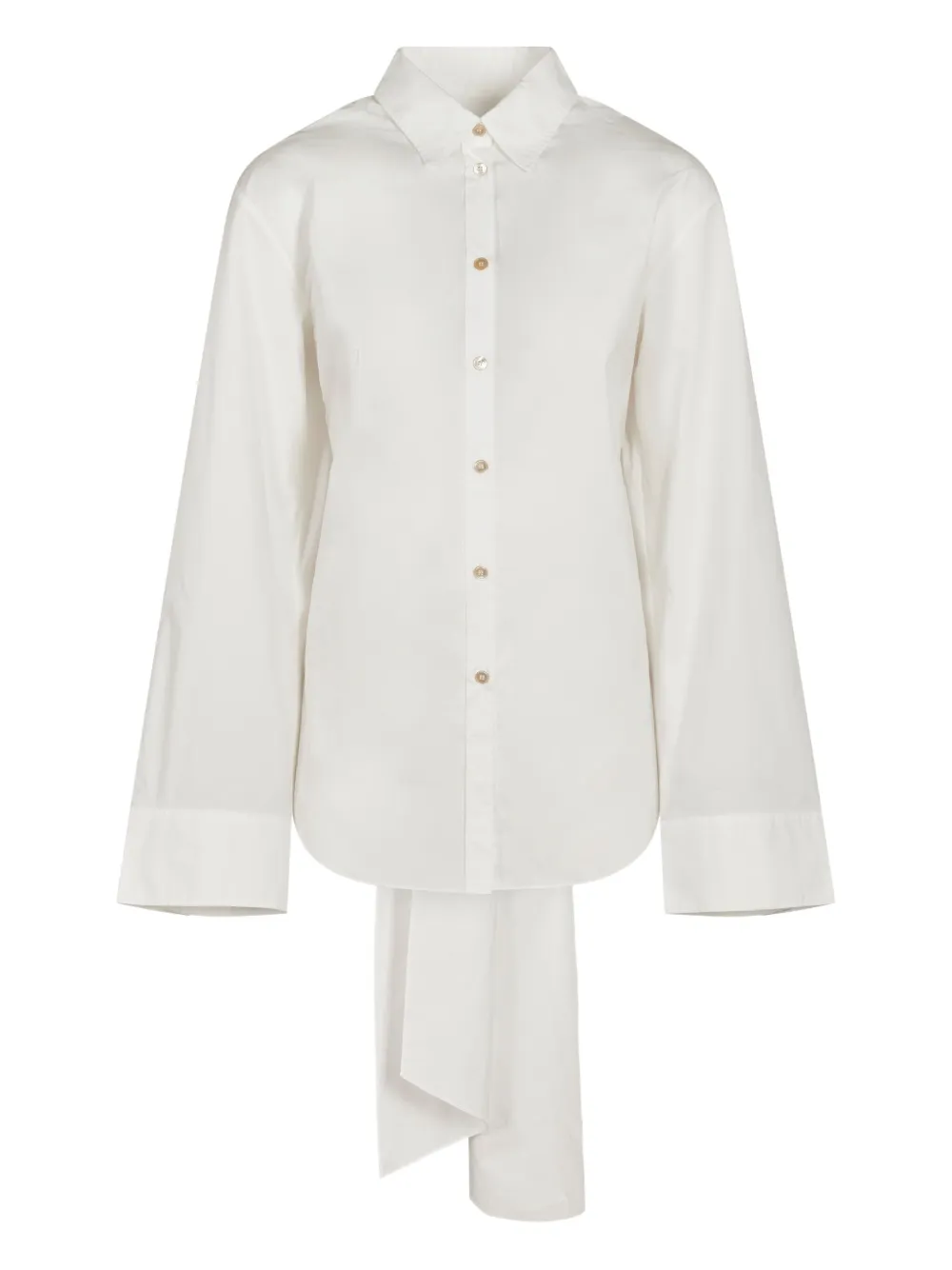 FORTE FORTE ASYMMETRIC TIE-BACK SHIRT 