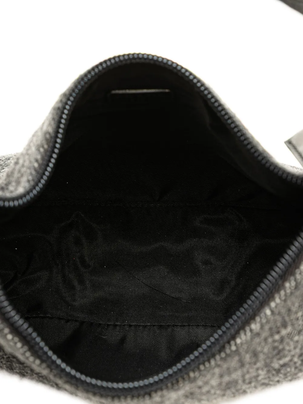 Pre-owned Prada 2000-2024 Wool Shoulder Bag In Gray