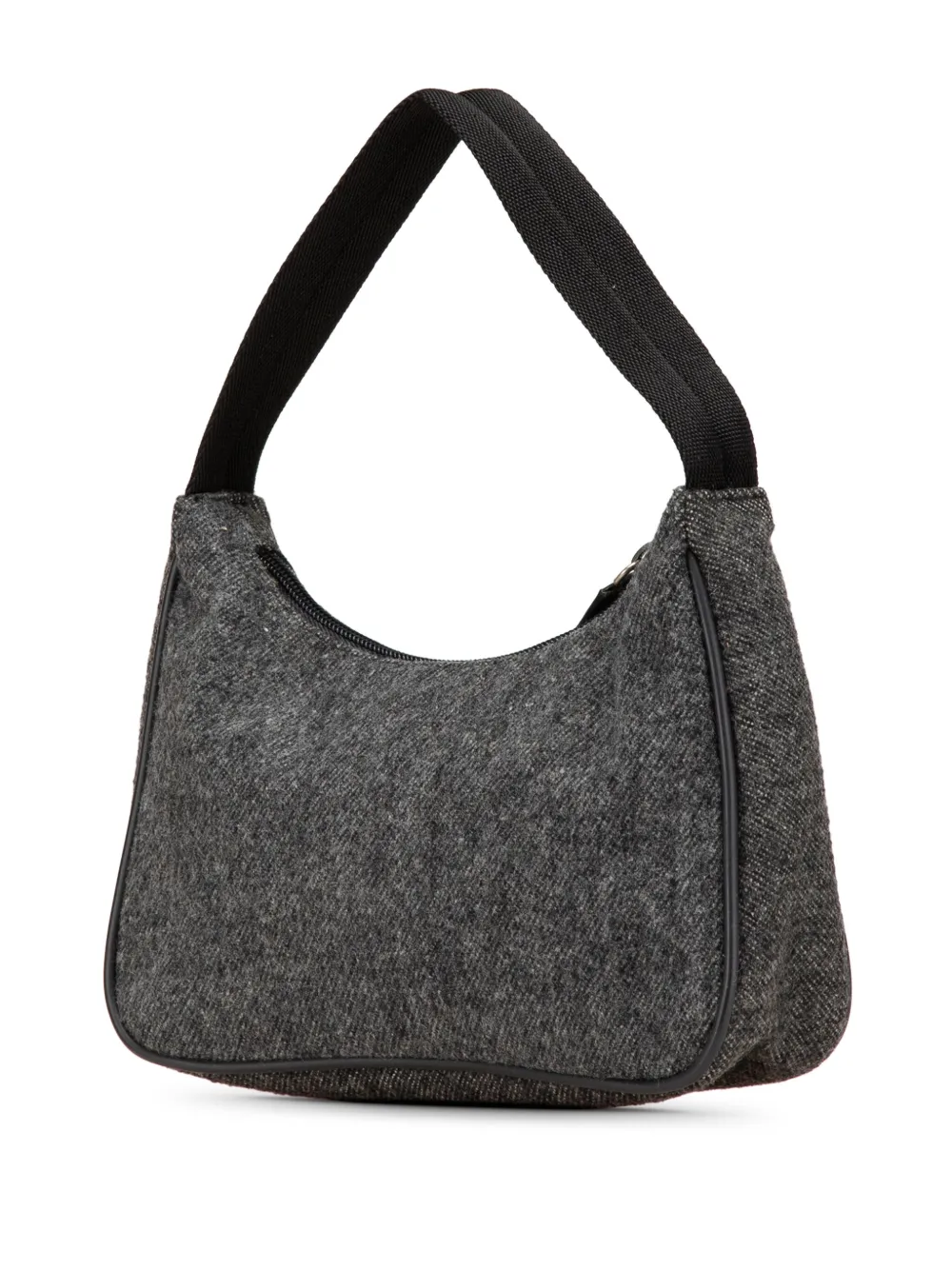 Pre-owned Prada 2000-2024 Wool Shoulder Bag In Gray