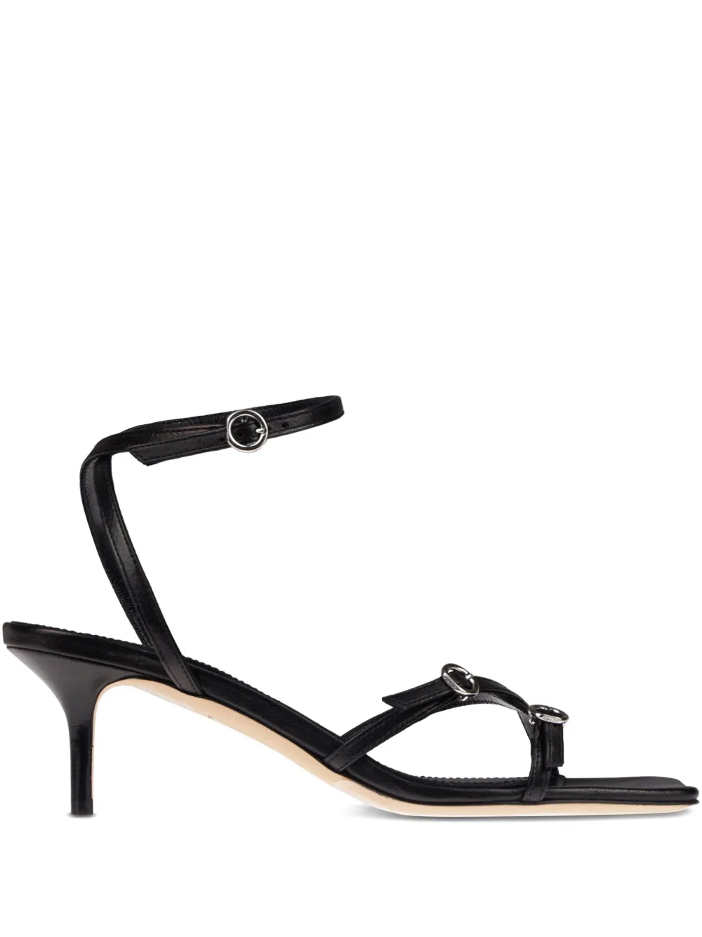 Aeyde 55mm leather sandals Zwart