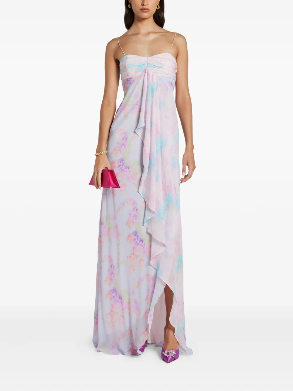 LoveShackFancy Miu floral-print maxi dress - Roze