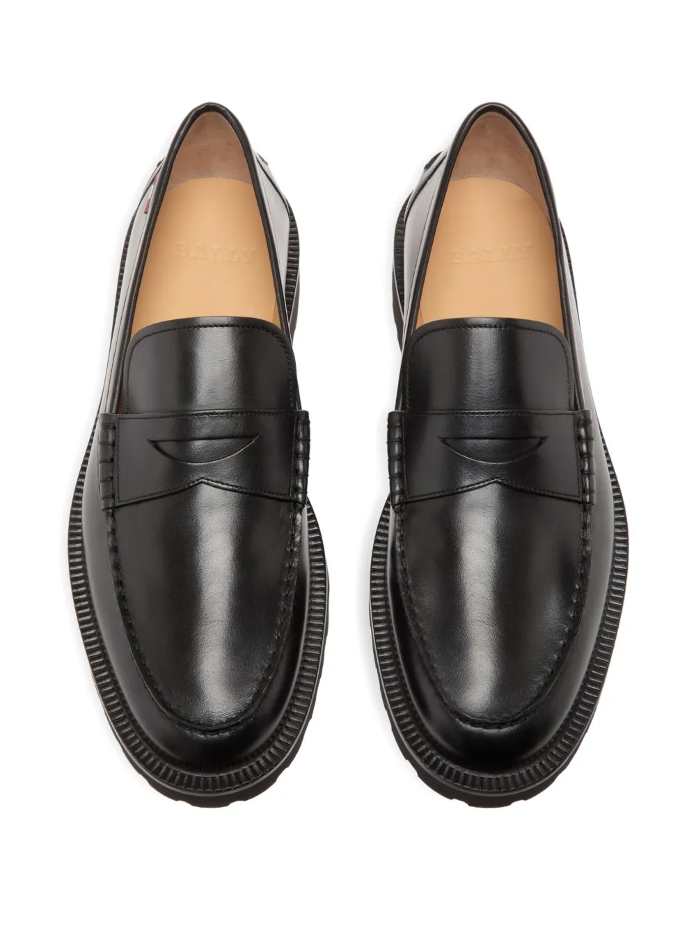 Bally Leren penny loafers Zwart