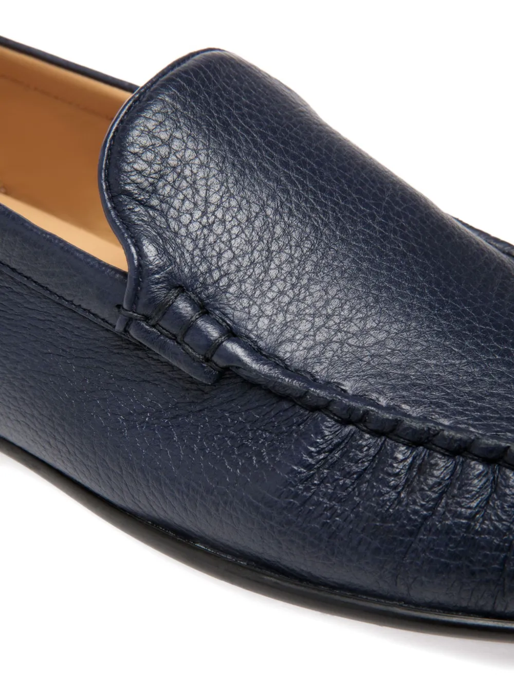 Bally grained-leather moccasin shoes Blue
