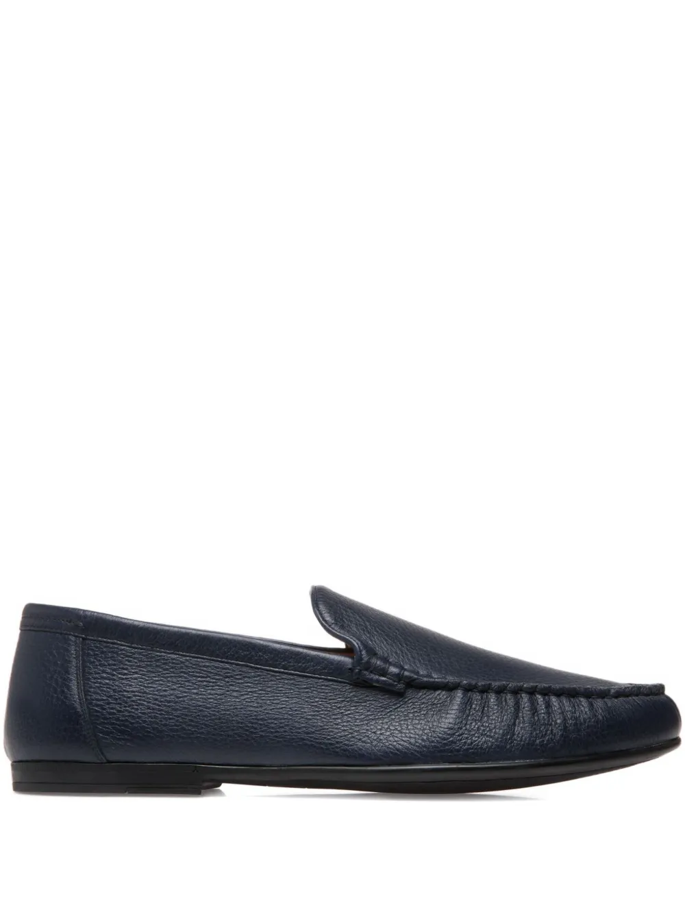 Bally grained-leather moccasin shoes Blue