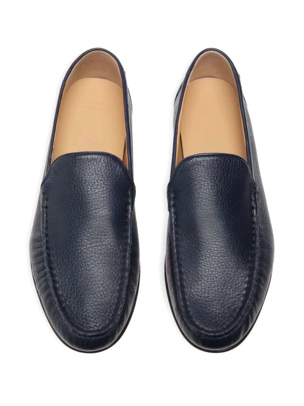 Bally grained-leather moccasin shoes Blue