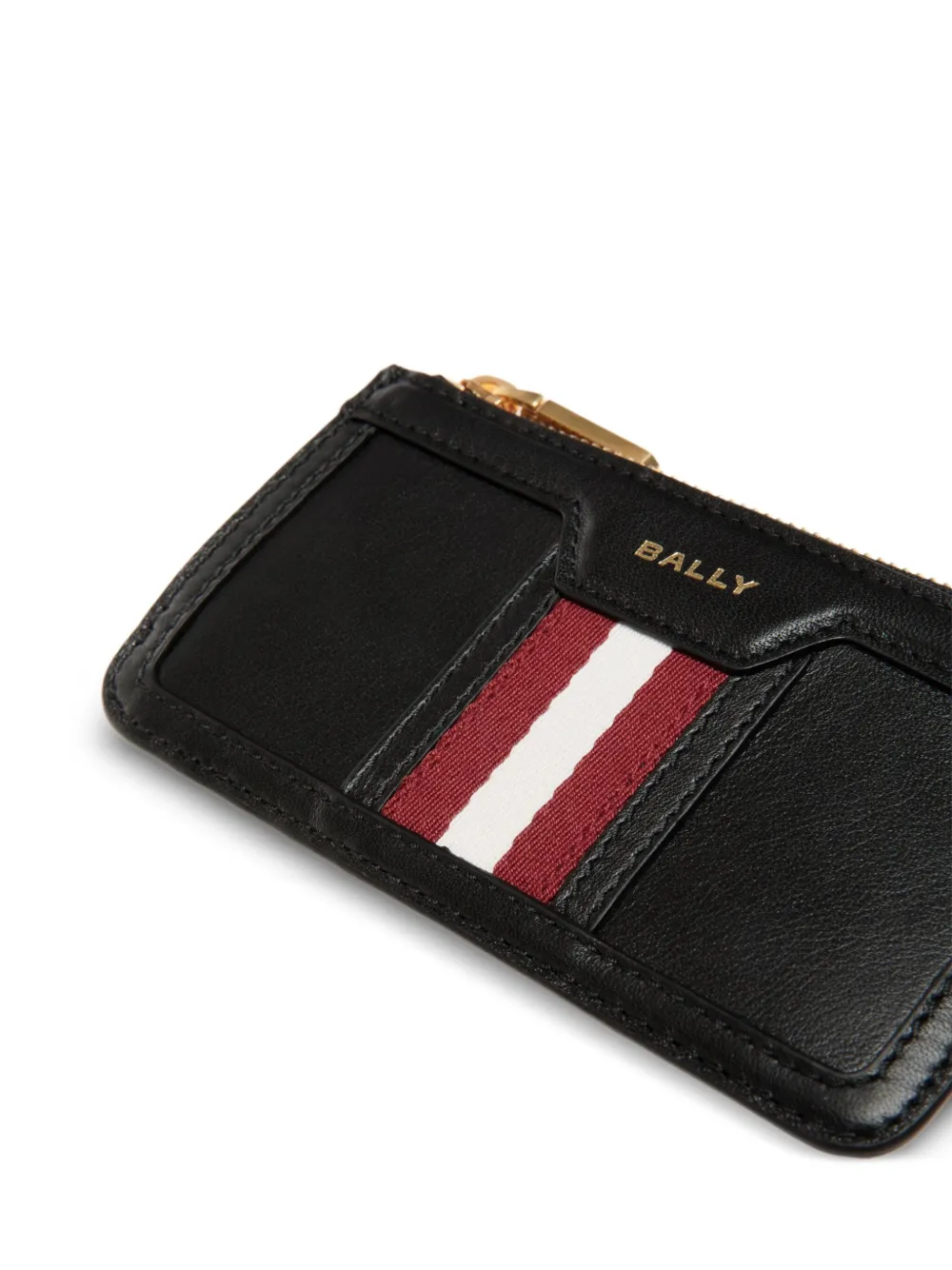 Bally ribbon-detail zip card holder Zwart
