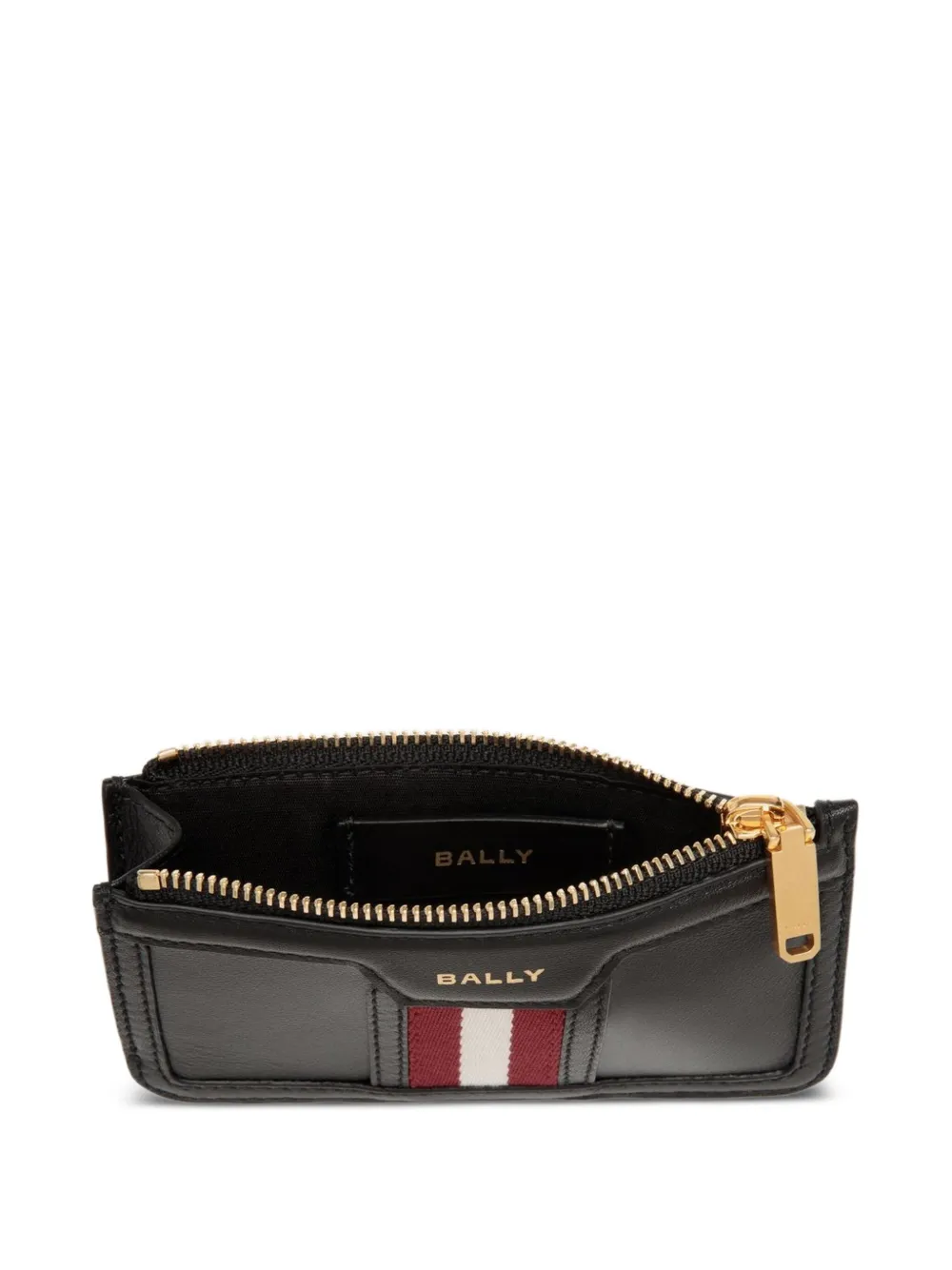 Bally ribbon-detail zip card holder Zwart