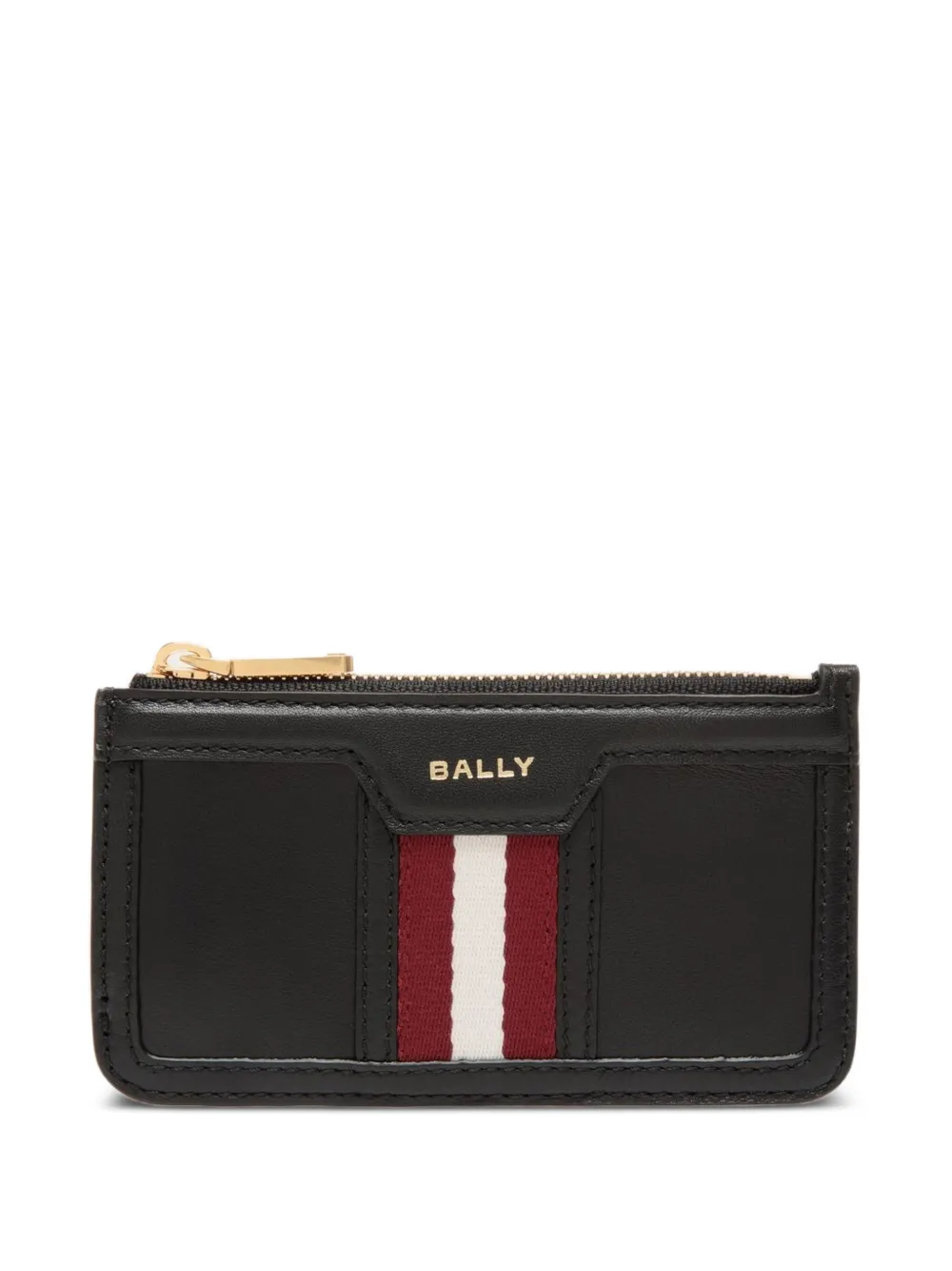 Bally ribbon-detail zip card holder Zwart