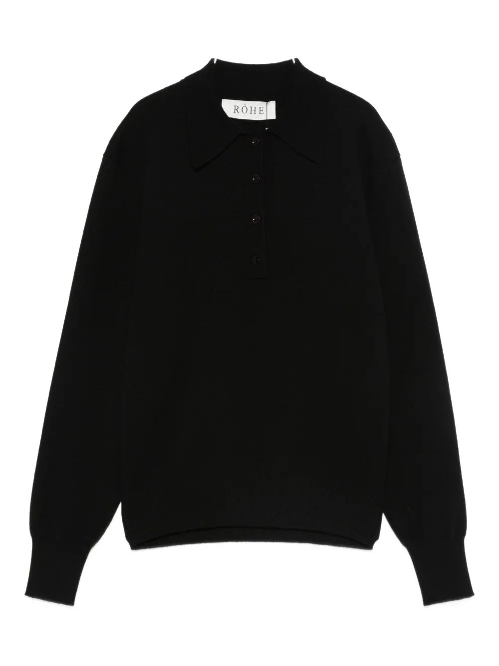 Rohe Knitted Polo Top In Black