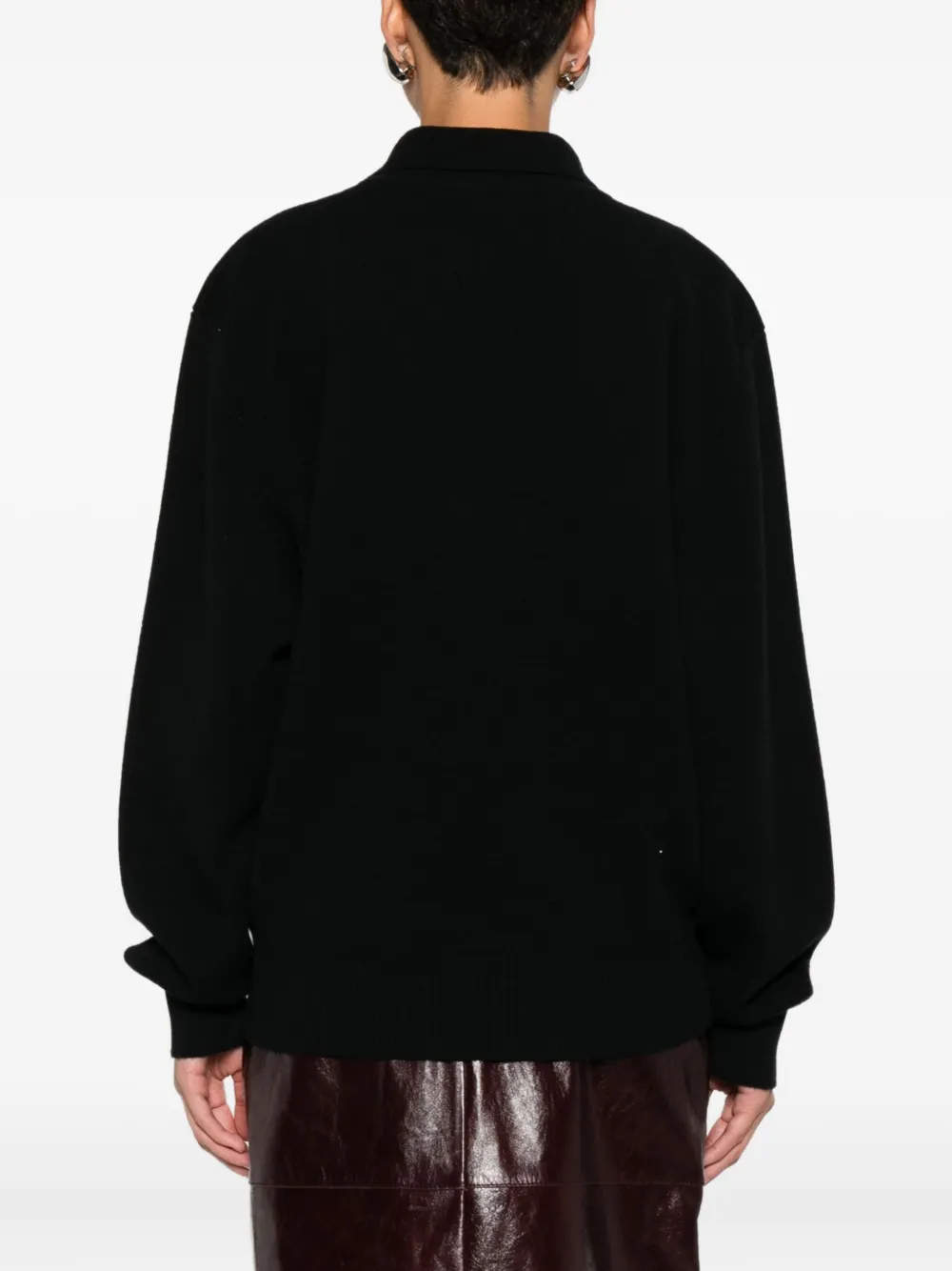 Rohe Knitted Polo Top In Black