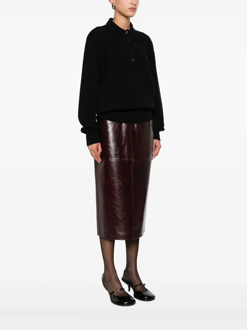 Rohe Knitted Polo Top In Black