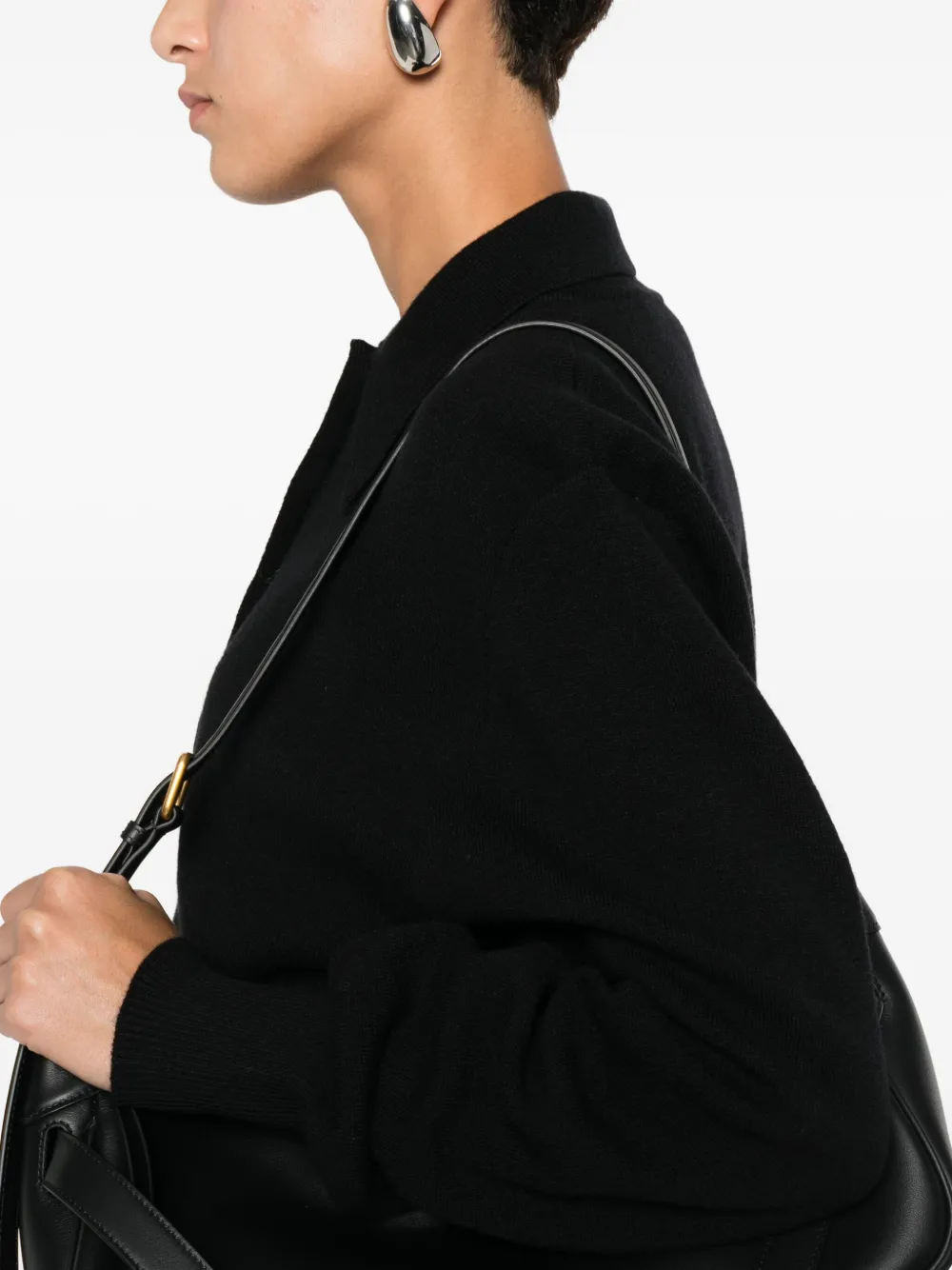 Rohe Knitted Polo Top In Black