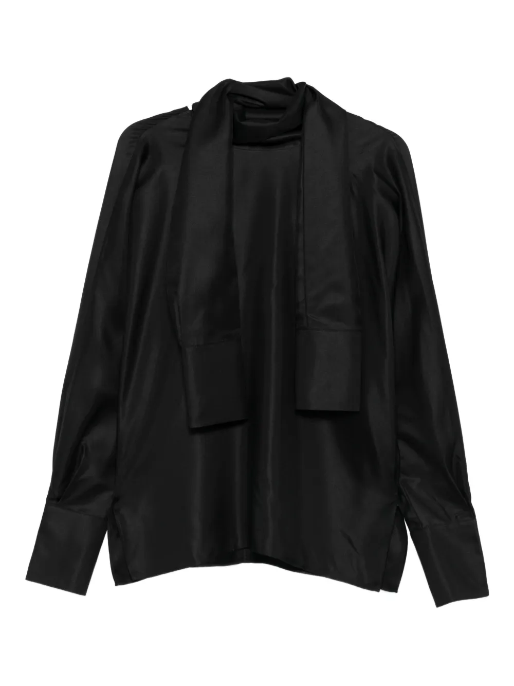 Róhe high-neck satin top | Black | Image 1