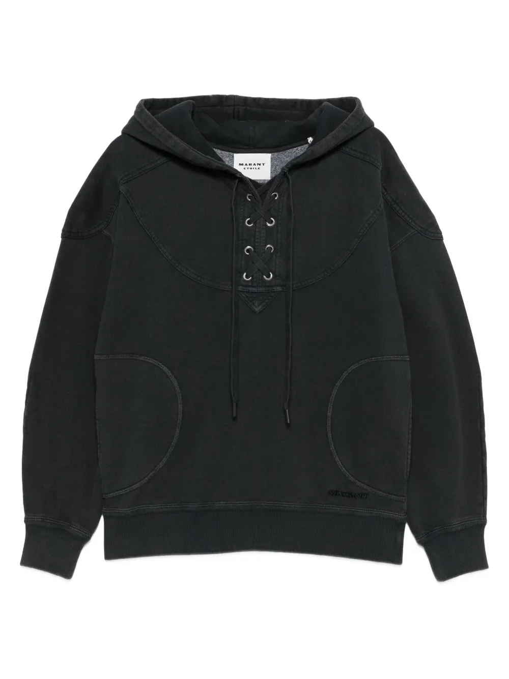 MARANT ÉTOILE lace-up hoodie | Black | Image 1