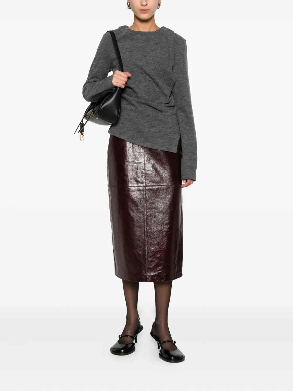 Róhe Gedrapeerde blouse - Grijs