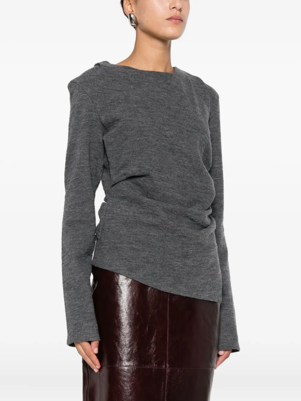 Rohe Draped-detail Blouse In Gray