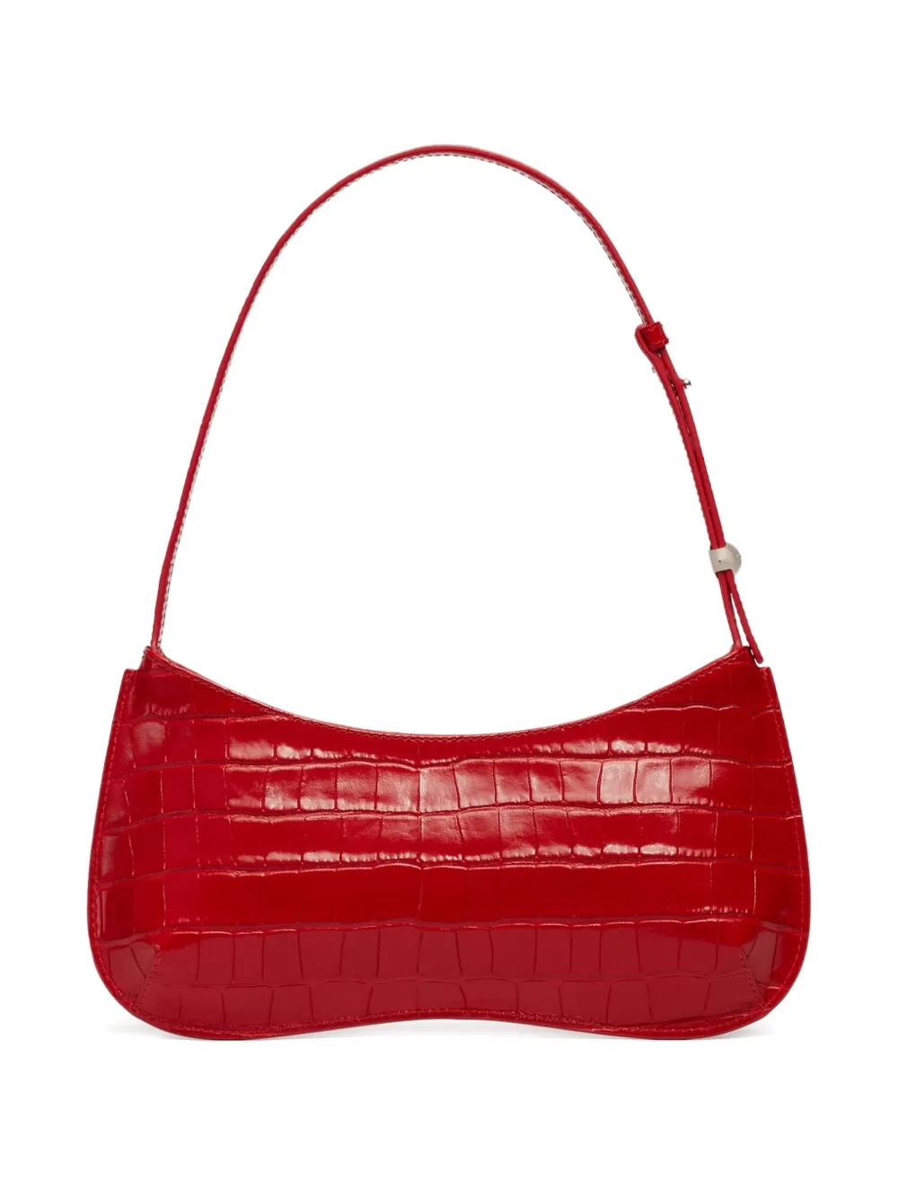 Jacquemus Le Bisou Crocodile-embossed Zip Shoulder Bag In Red