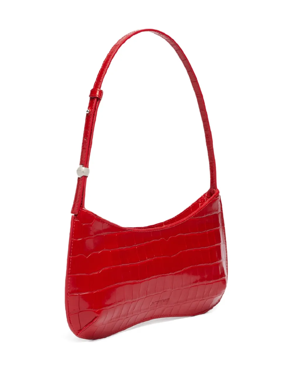 Jacquemus Le Bisou Crocodile-embossed Zip Shoulder Bag In Red