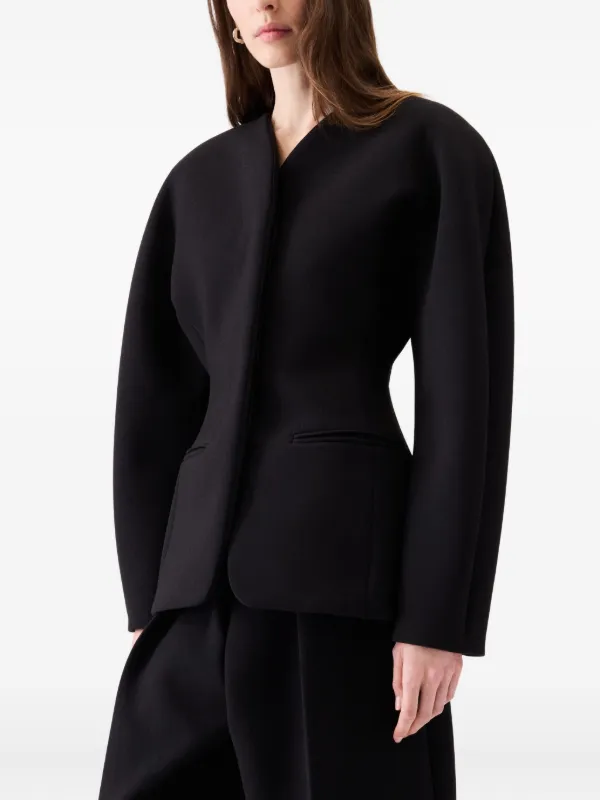 Jacquemus The Ovalo Fitted Jacket | Black | FARFETCH