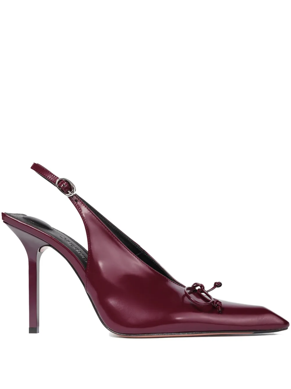 Jacquemus 100mm Cubisto Bow-slingback Pumps In Red