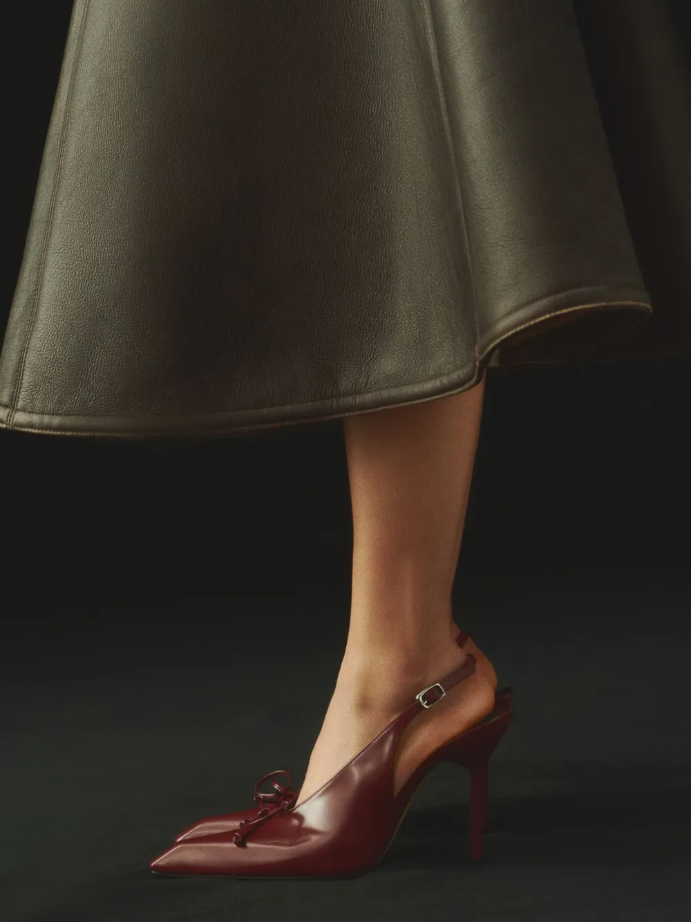Jacquemus 100mm Cubisto Bow-slingback Pumps In Red