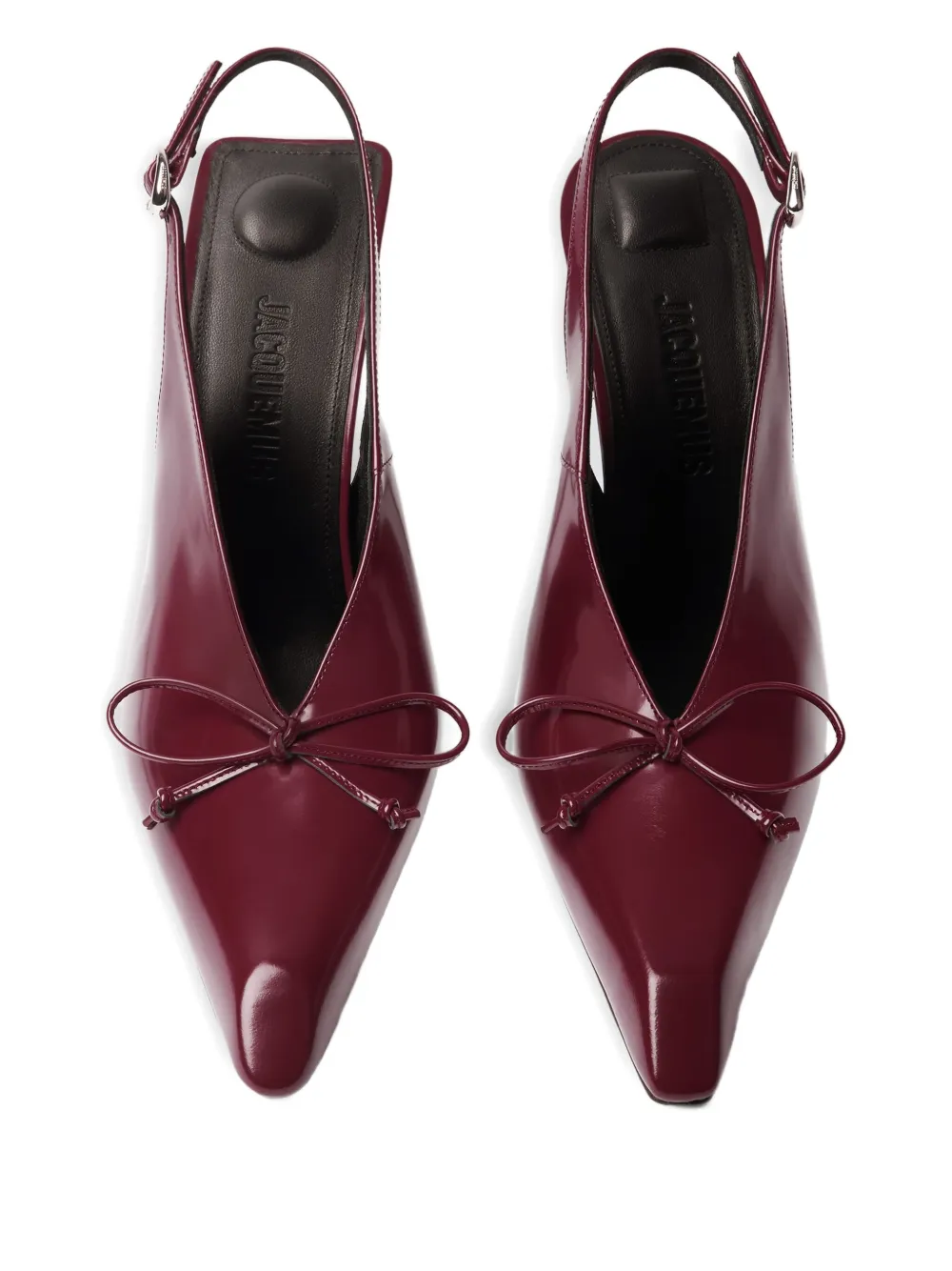 Jacquemus 100mm Cubisto Bow-slingback Pumps In Red