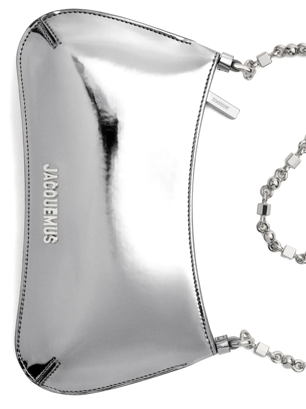 Jacquemus Le Petit Bisou Chaine Shoulder Bag In Silver