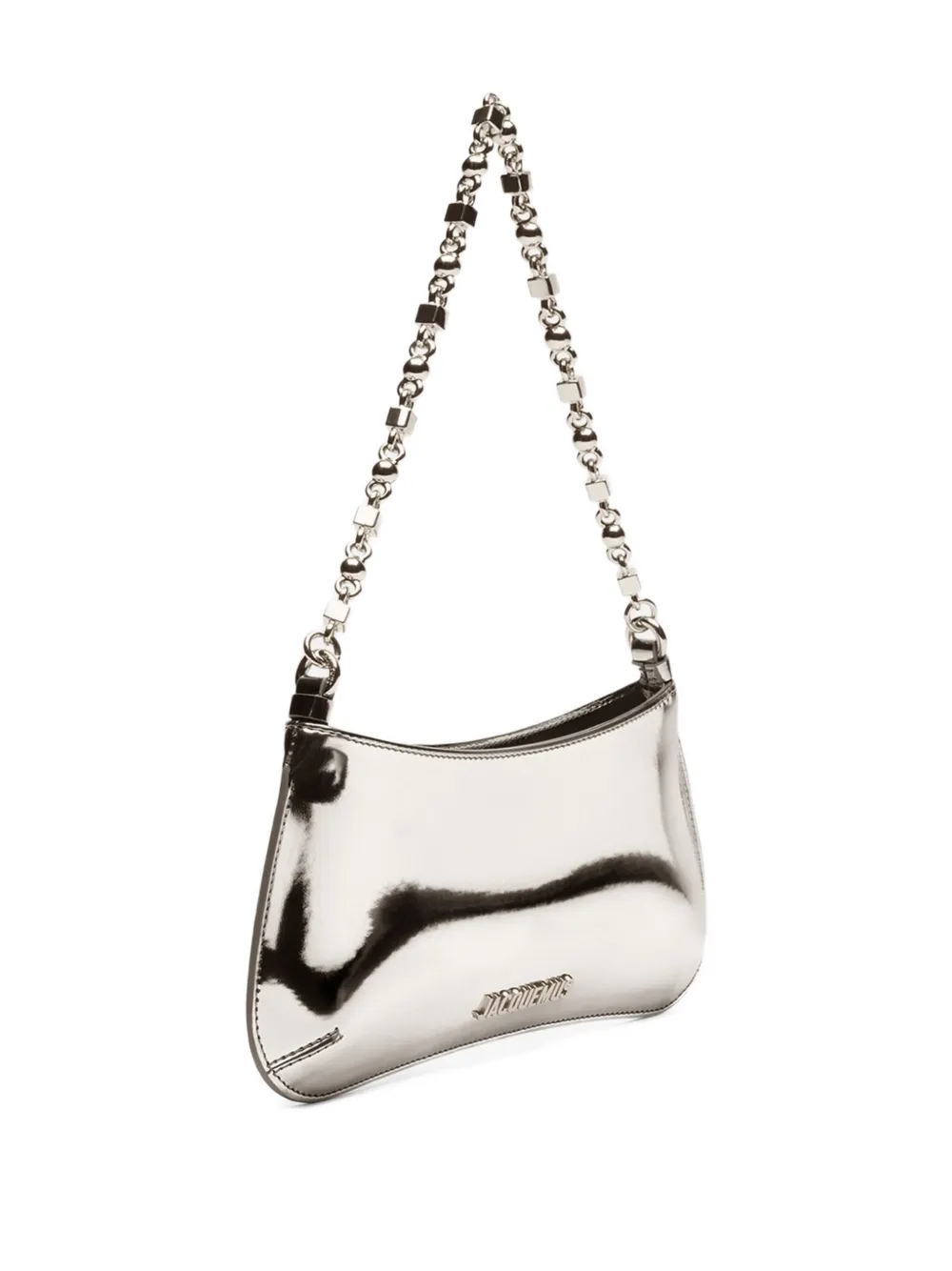 Jacquemus Le Petit Bisou Chaine Shoulder Bag In Silver