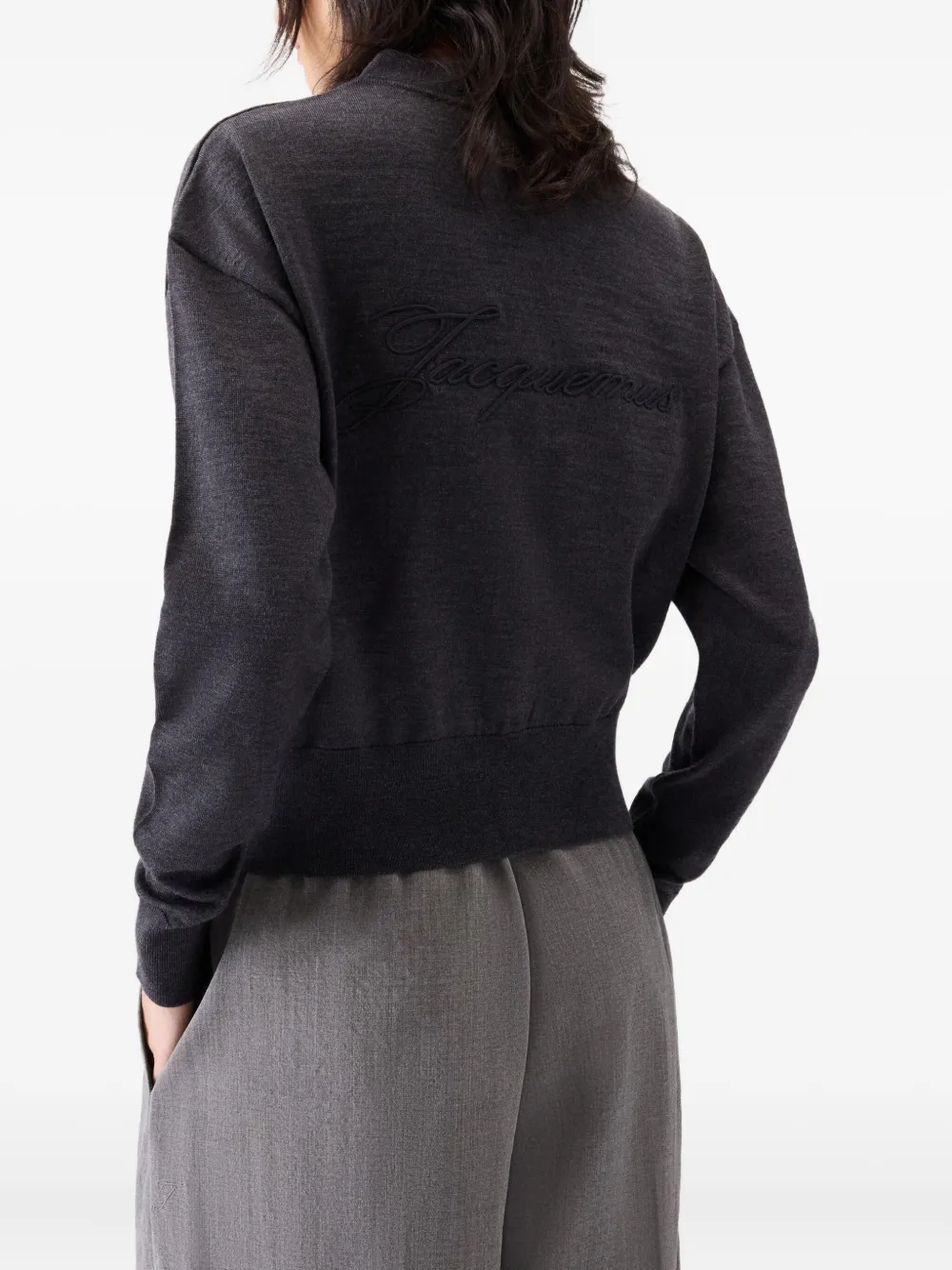 Jacquemus V-neck Wool Cardigan In Black