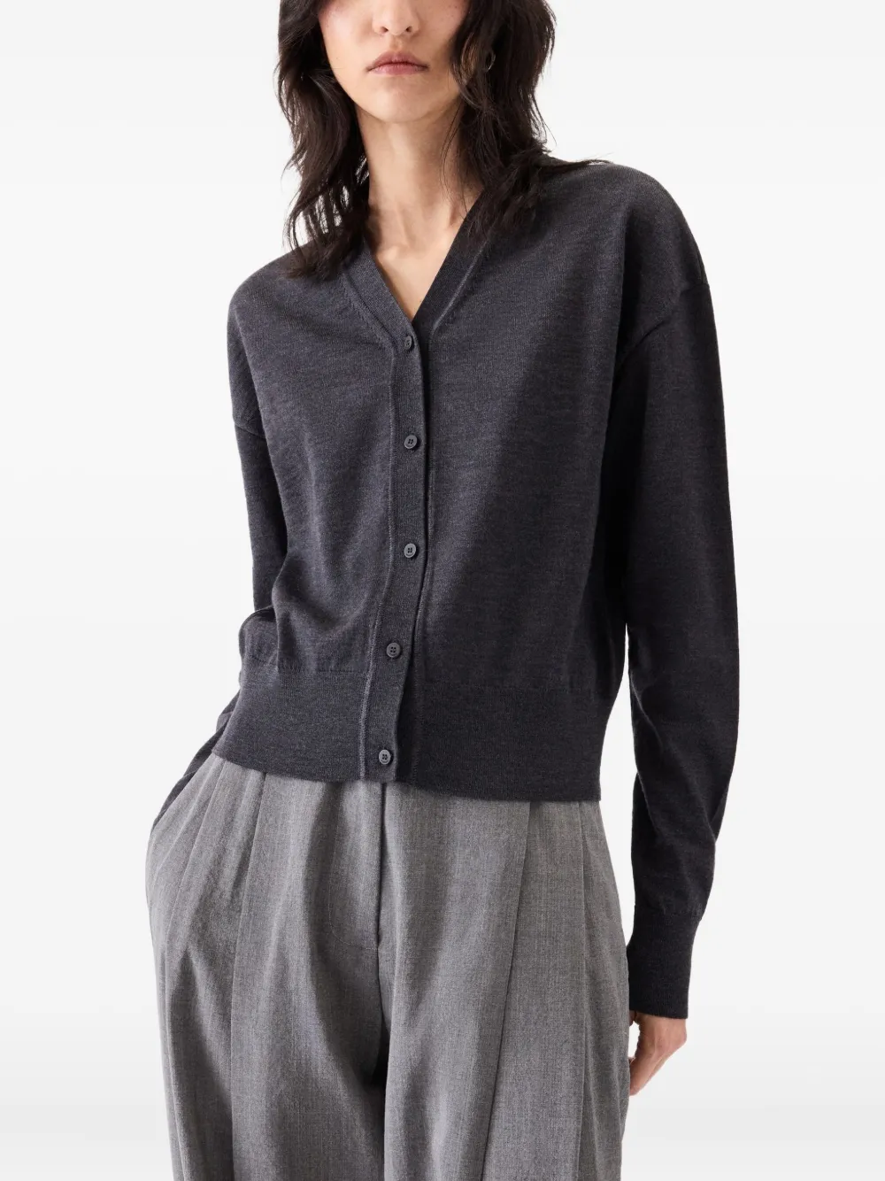 Jacquemus V-neck Wool Cardigan In Black