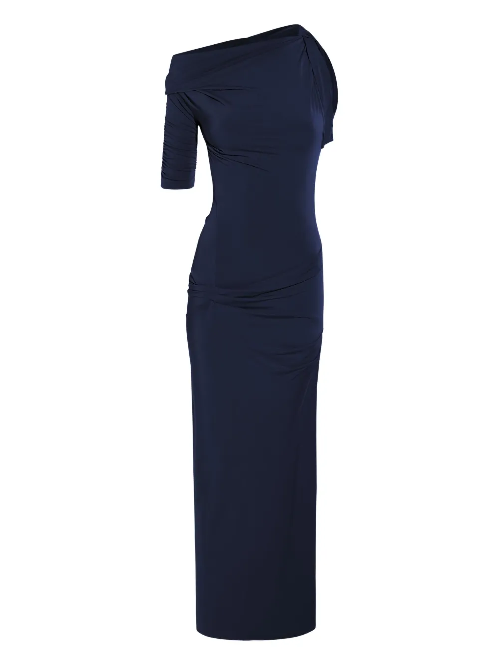 Jacquemus draped one-shoulder dress Blauw