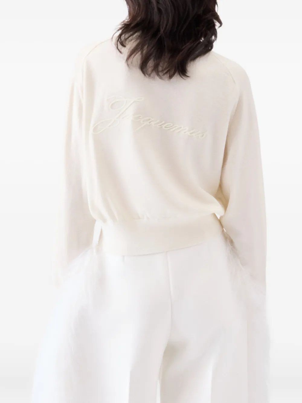 Jacquemus The Embroidered cropped sweater Wit