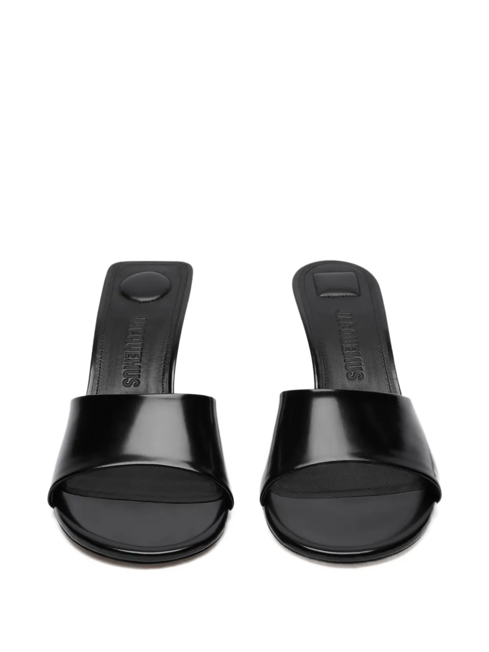 Jacquemus 70 mm leren muiltjes met open neus Zwart