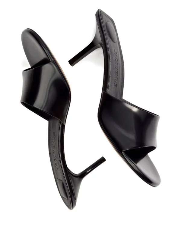 Jacquemus 70mm Leather open-toe Mules | Black | FARFETCH