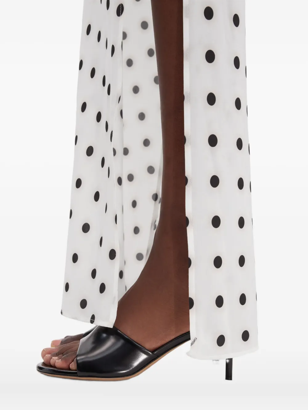 Jacquemus 70 mm leren muiltjes met open neus Zwart
