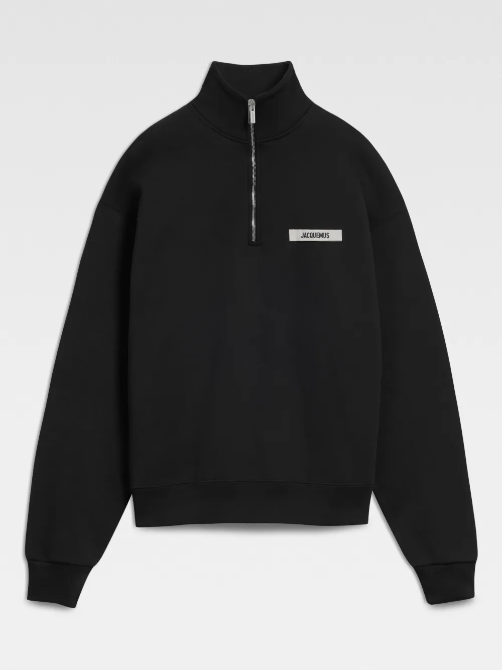 Jacquemus half-zip logo-patch sweatshirt - Nero