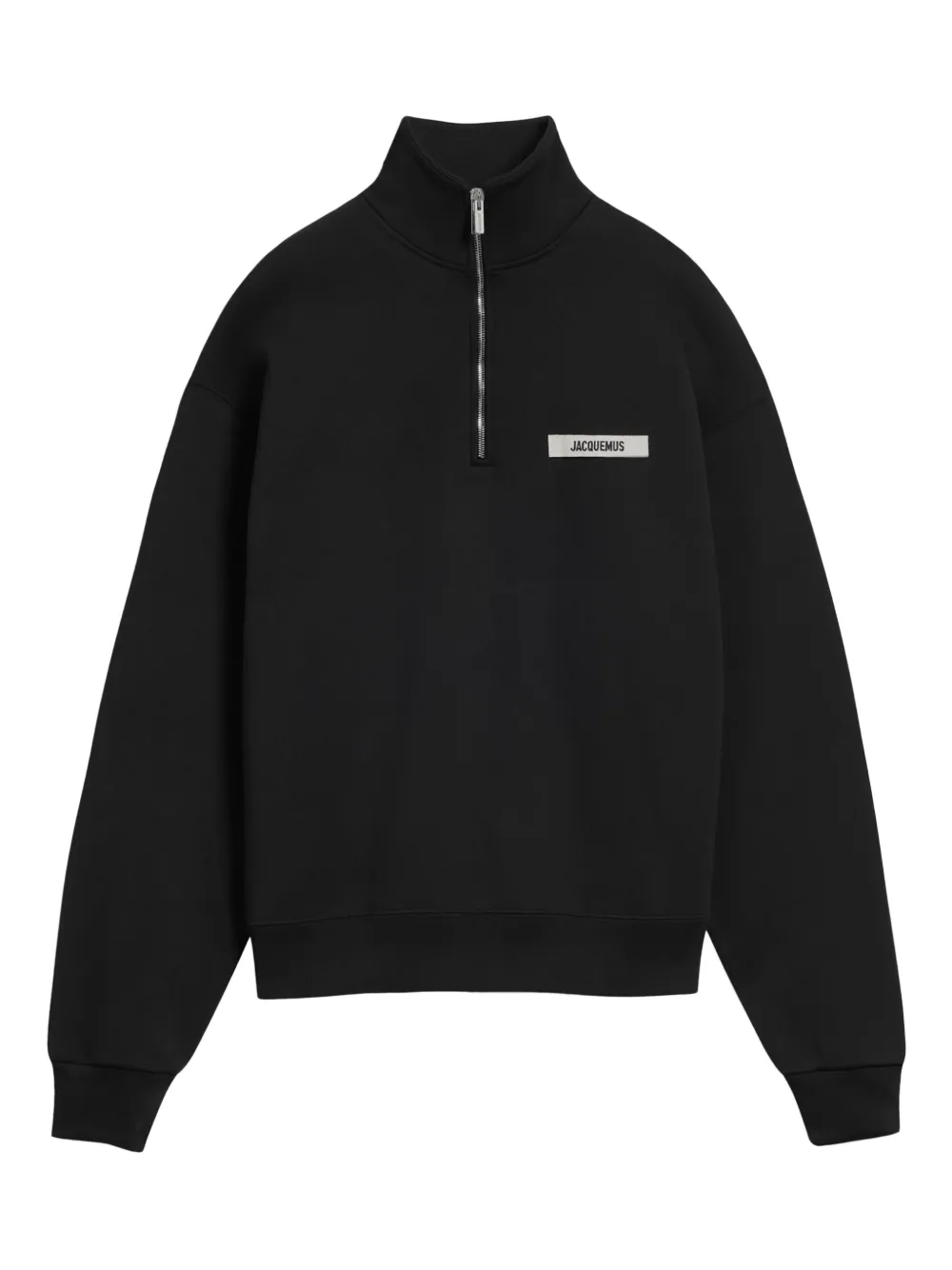 Jacquemus half-zip logo-patch sweatshirt Zwart